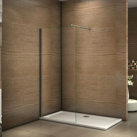 Mamparas de Ducha Frontales Puerta Fijo WALK IN Antical 10mm Cristal Barra 70-120cm