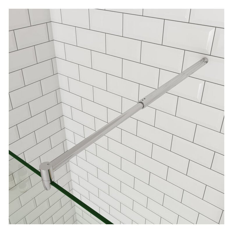 

Mamparas de Ducha Panel Fijo + Lateral 40cm Movible 8mm Antical Barra 70-120cm - 110+40x200cm