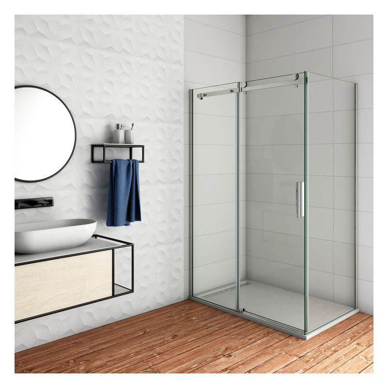 

Mamparas de Ducha Corredera Elegante 8mm Antical Angular 140x80x195cm