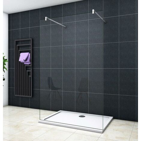 Mamparas de Ducha Pantalla Panel Fijo 10mm Antical - Dos Barras 140cm - 87x200 cm