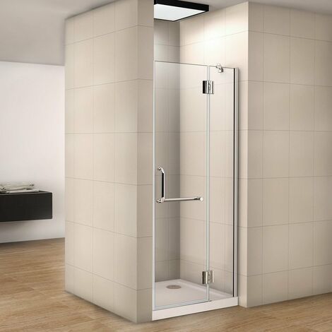 Mamparas de Ducha Puerta Abatible Parcial con Toallero Antical 8mm 80x190cm