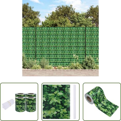 Mamparas de jardín -  Paneles de privacidad 4 uds PVC verde 35x0,19 m