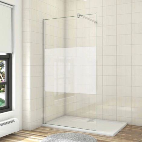 Mamparas ducha Panel Pantalla Fija Vidrio laminado de film seguirdad a pureba de explosiciones 8mm - Barra 90cm - 70x200cm