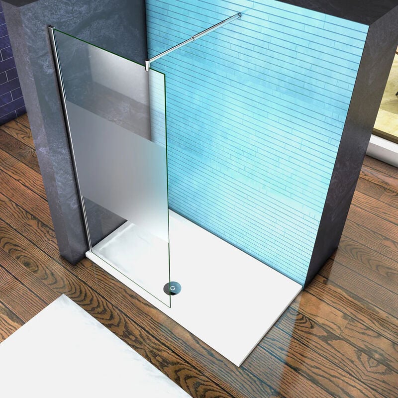

Mamparas ducha Panel Pantalla Fija Vidrio laminado de film seguirdad a pureba de explosiciones 10mm - Barra 70-120cm - 140x200cm