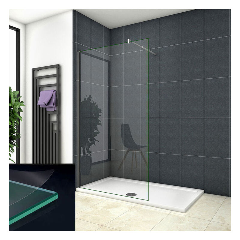 

Mamparas ducha Panel Pantalla Fija Vidrio laminado de film seguridad a prueba de explosiciones 8mm - Barra 70-120cm,110x200cm