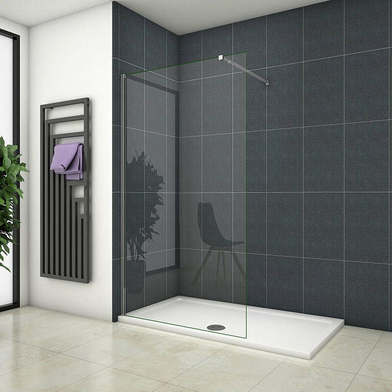 

Mamparas ducha Panel Pantalla Fija Vidrio laminado de film seguridad a prueba de explosiciones 8mm - Barra 73-120cm,80x200cm