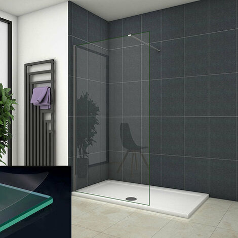 Mamparas ducha Panel Pantalla Fija Vidrio laminado de film seguridad a prueba de explosiciones 8mm - Barra2 90cm,120x200cm