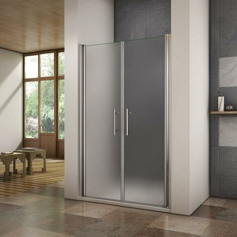 Mamparas Ducha Puerta Abatible Doble Cristal Mate Antical 6mm 100x195cm