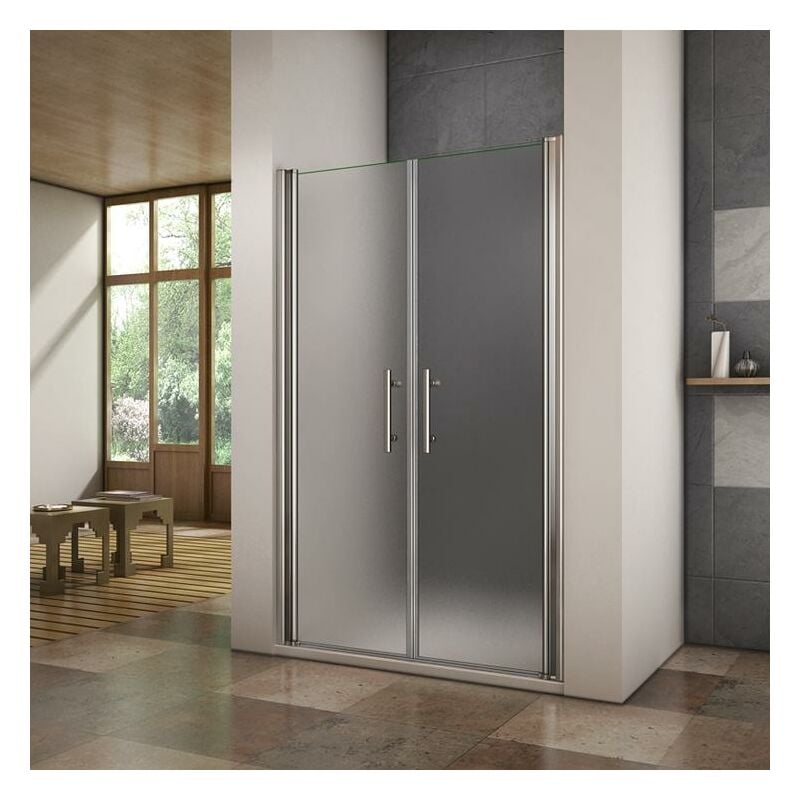 

Mamparas Ducha Puerta Abatible Doble Cristal Mate Antical 6mm 80x195cm