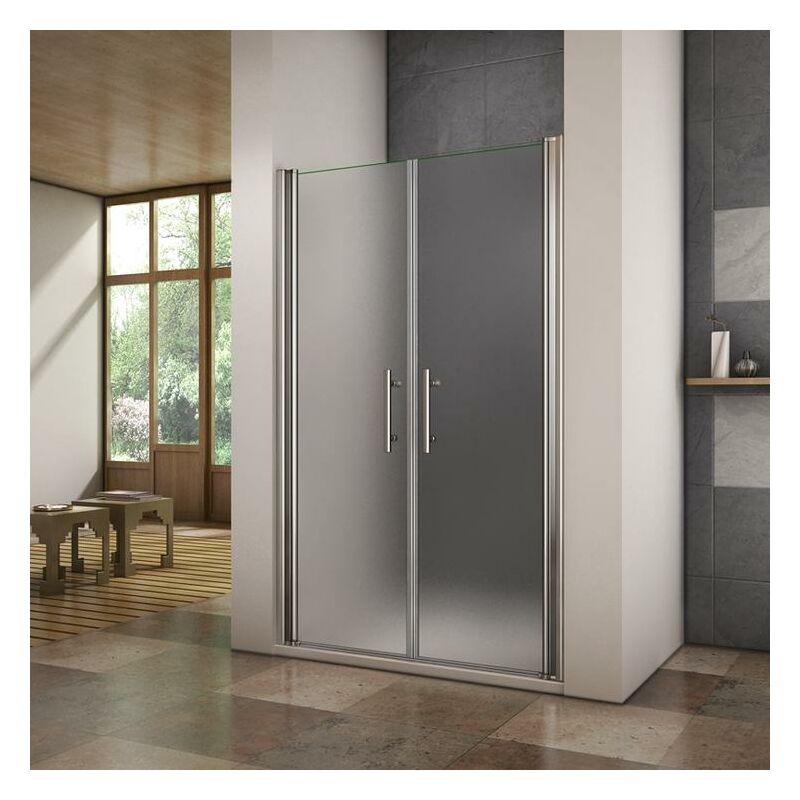 

Mamparas Ducha Puerta Abatible Doble Cristal Mate Antical 6mm 75x195cm
