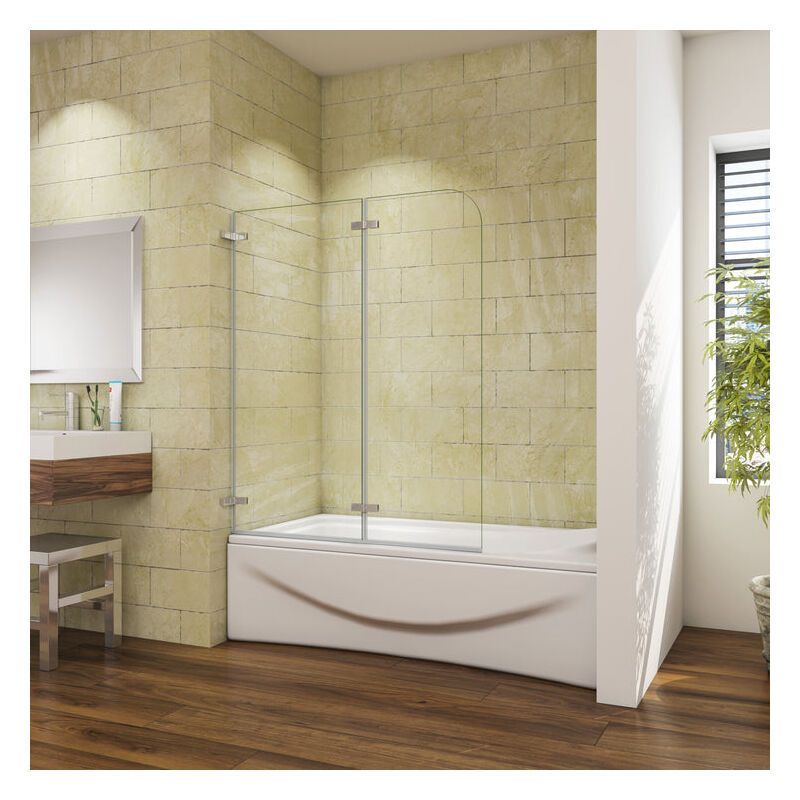 

Mamparas de Bañera Plegable con Anclaje de Pared 5mm 100x140cm
