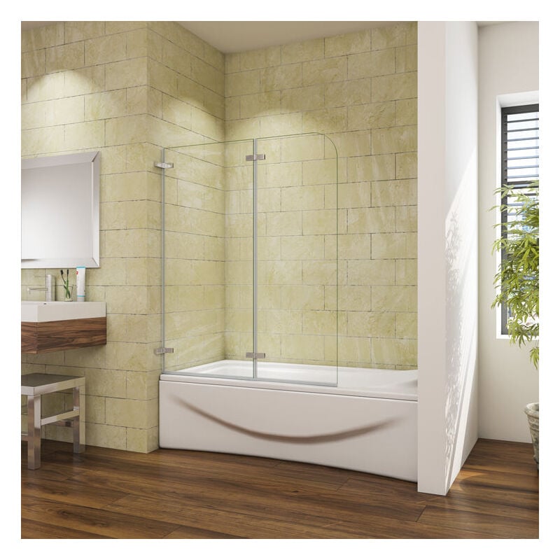 

Mamparas de Bañera Plegable con Anclaje de Pared 5mm 110x140cm
