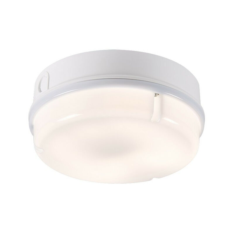 

Mamparo Knightsbridge con difusor de ópalo y base blanca, IP65 28W Redondo