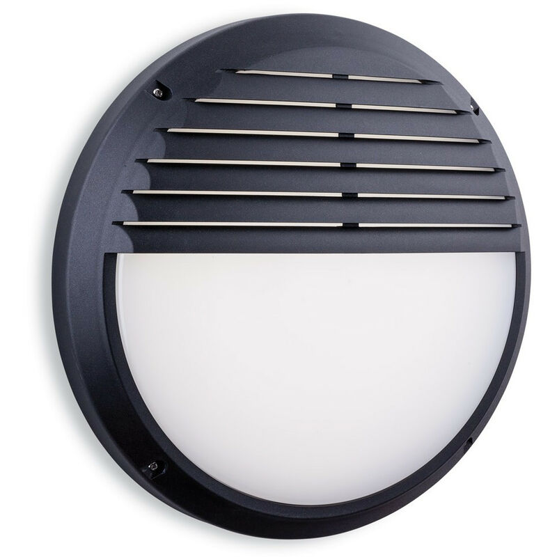

Mamparos LED integrados para exteriores Luca Redondos Negro IP65 - Firstlight