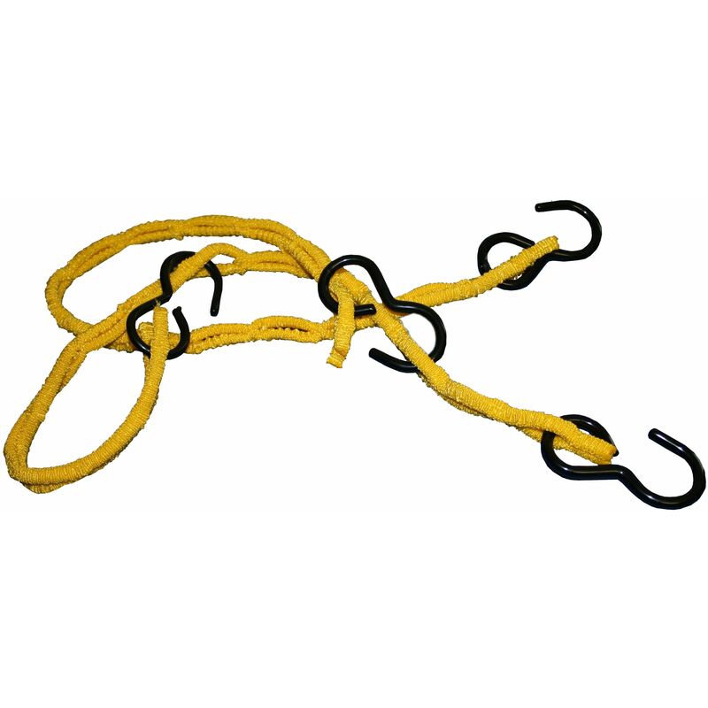 Image of 011940100032 - Corda elastica per fissaggio bagagli, con 4 ganci, colore: giallo, 100 cm - Mamutec