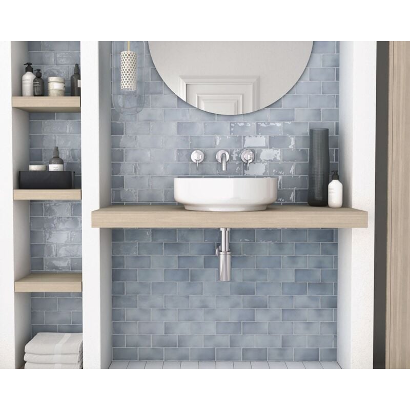 Faïence - manacor - manacor blue moon - 7,5X15