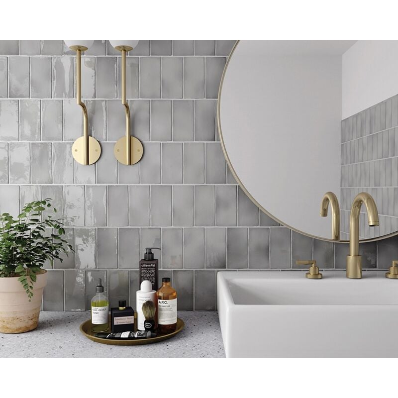 Faïence - manacor - manacor mercury grey - 7,5X15