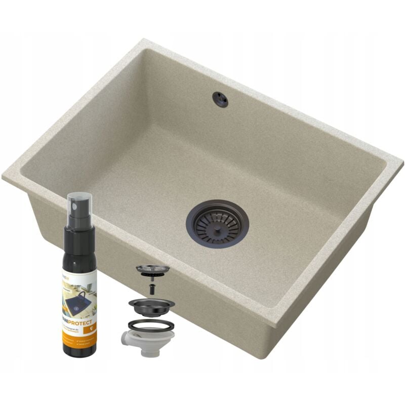 Granitan - manado beige évier noir sous PLAN60