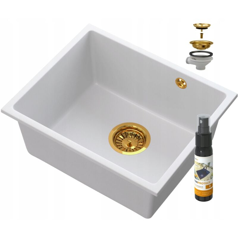 Granitan - manado blanc évier sous plan or 50