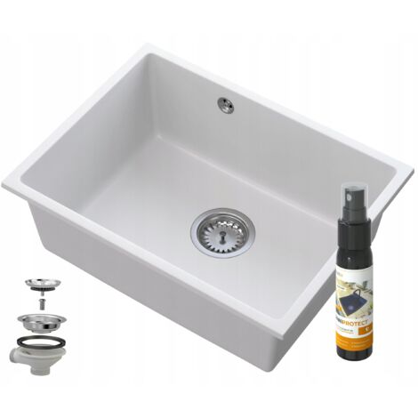 MANADO WHITE UNDERMOUNT CHROME SINK 60