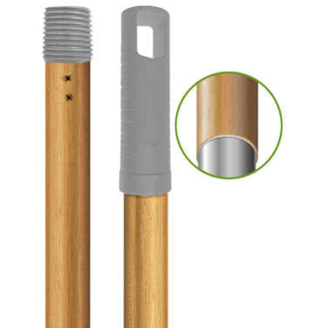 Manche acier finition bois + douille vis - TAMPEL - Les manches et accessoires