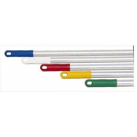 Manche aluminium anodise embout blanc diam 25 lg 1 40 m