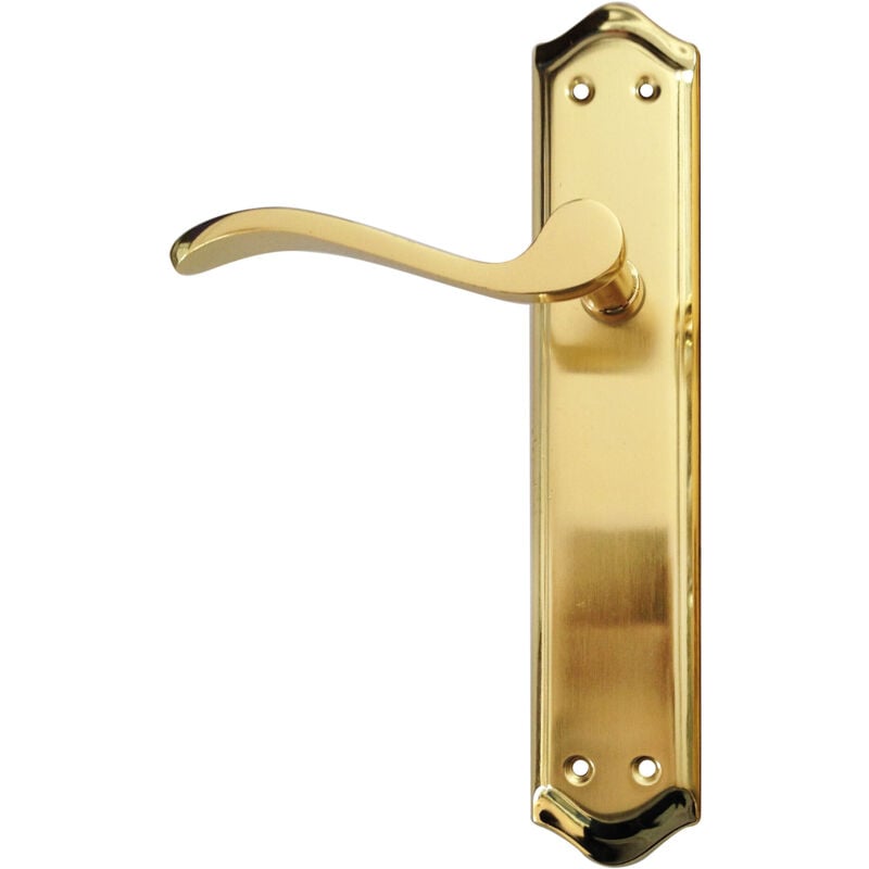 Manche courbé en zamak avec plaque dorée brillante