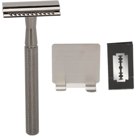 Manche de Lame à Cheveux Portable en Métal Étanche pour Salon de Coiffure Noir