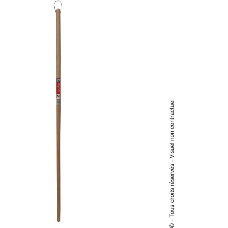 MERMIER Manche en bois col rond avec agrafe 150cm pour balais de cantonnier - - 100082