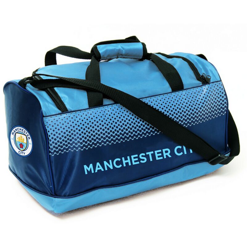 Manchester City FC Official Fade Football Crest Holdall Bag (One Size) (Blue/Navy) - Blue/Navy