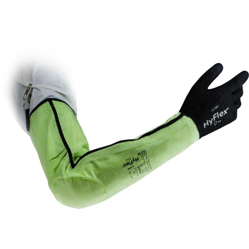 Manchette de protection Réutilisable Ansell HyFlex Noir, Jaune, Fibre de verre, Nylon, Polyester, Industrie automobile, ( Prix pour 1 )
