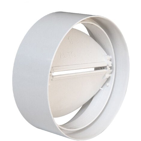 Grille de ventilation en aluminium 10RKM, ronde Ø 100 mm, avec  moustiquaire. (Outdoor). Avec bride de montage Diamètre extérieur 125mm.
