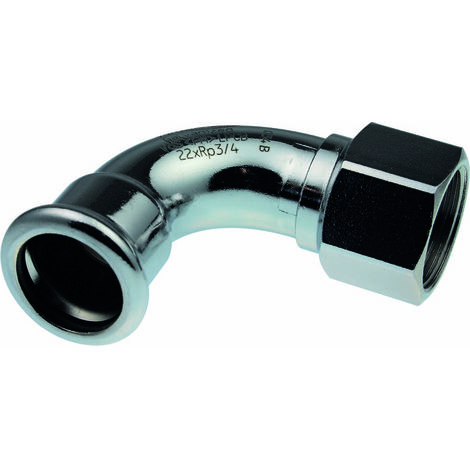 Manchon coudé 90 degrés à sertir - Xpress Carbone - Aalberts integrated piping systems - FF Diamètre 35 mm - 1/2'