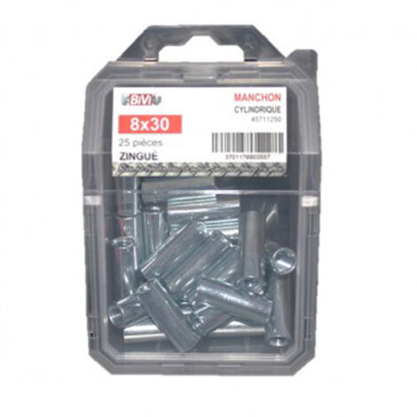 Manchon cylindrique DIN 6334 Zingué 8 x 30 mm Coque de 25 pièces - BIVI