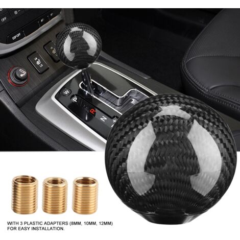 Manchon de levier de vitesse en fibre de carbone universel pour voiture (Noir)