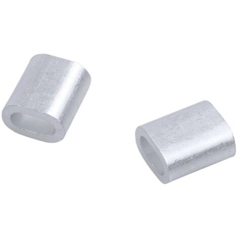 Manchon de serrage pour câble métallique à double trou en aluminium de 2 mm, 80 pièces