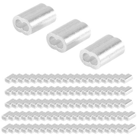Manchon de Sertissage Aluminium pour Câble Diamètre 3 mm Lot de 100 Pièces