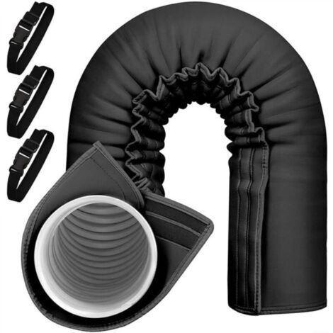 Manchon d'isolation portable pour climatiseur portable, convient aux tuyaux d'échappement de 12,7 cm et 15 cm de diamètre,noir