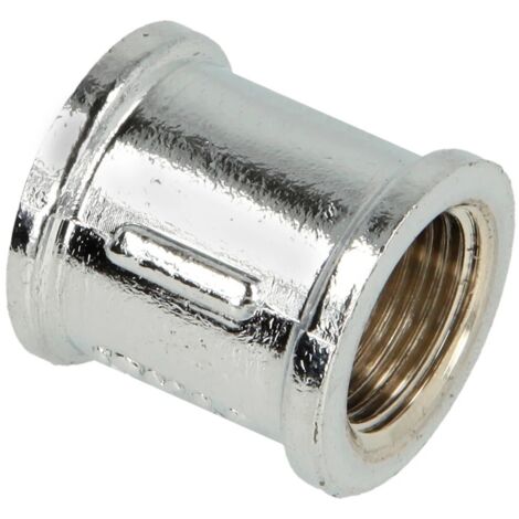 Manchon double FF/FF 1/2’’ laiton chromé