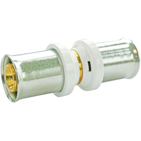 Ayor – Raccord multicouche égal à sertir Ø20 – Douille en acier inoxydable – Joints toriques pour étanchéité – Compatible avec outillage H/U/TH