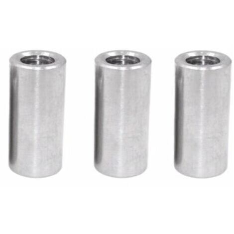 Manchon fileté M8 x 25 mm - Pack de 30 connecteurs femelle en acier pour raccordement tubes et tiges