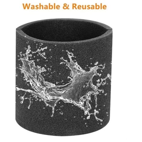 Manchon Filtrant en Mousse pour Shop Vac 90585 – Filtre Lavable et Réutilisable – Pièce de Rempla­ce­ment