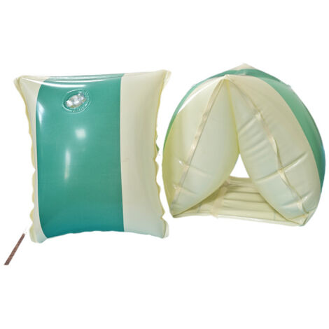 Manchon gonflable épais pour enfants, double coussin d'air, bouée triangulaire de sécurité, brassard de flottaison, vert