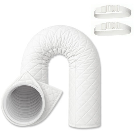 Manchon Isolant Portable pour Tuyau de Climatisation - Compatible Tuyaux de 5 à 5.9 Pouces, Inclut Attaches