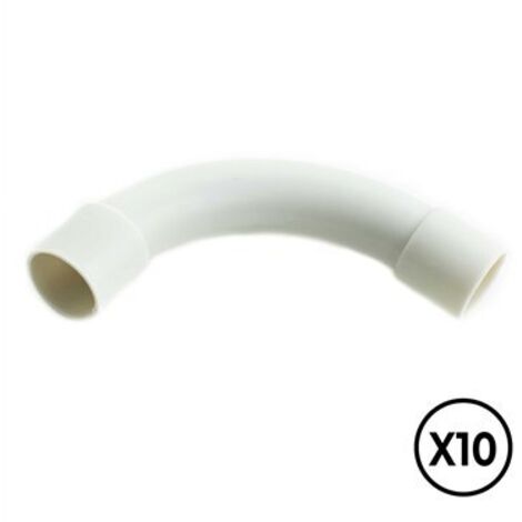 Manchon PVC courbé à 90° ø 16 mm, gris, 10 unités