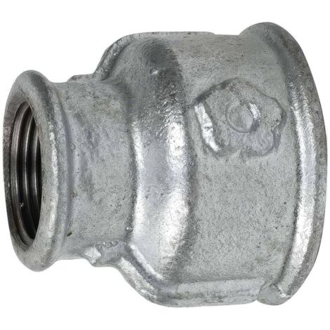 Manchon Réduit Fonte Malléable Galvanisée  F/F EN 10242 pour Tuyauterie Ø A: 1/2''  Ø B: 3/8''
