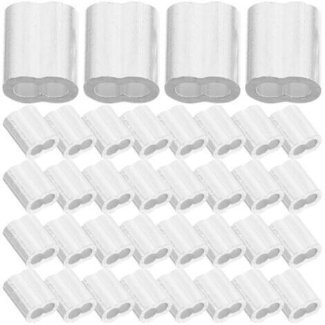 Manchons à sertir doubles en aluminium – Lot de 200 pièces pour câbles acier de 2 mm, fixation industrielle fiable et durable