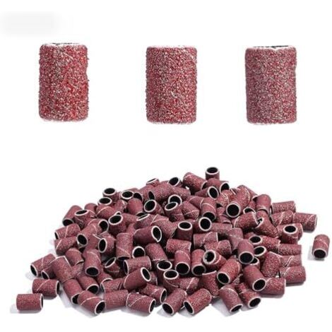 Manchons abrasifs ponceuse à ongles 150pcs Kit de bande abrasive pour outils rotatifs, grain 80/120/180 manchons abrasifs, accessoires professionnels -