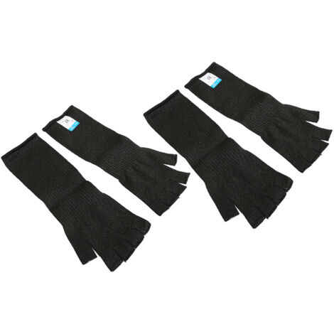 Manchons de Protection Anti-Coupures 2 Paires - Niveau 5 Résistance, Manches Longues 45cm avec Trous pour Doigts
