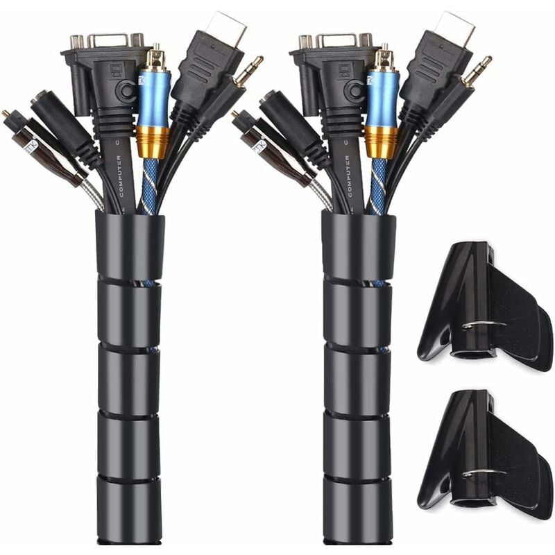 Fei Yu - Manchons de rangement de cable, protecteur de couverture de cable de rangement de fil de gestion de cable 3M 22mm pour organiser les cables
